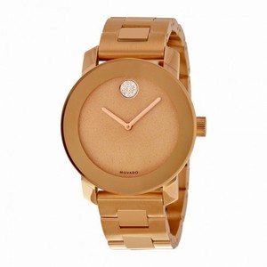 Movado Bold Bronze Dial Rose Gold Ion-plated Stainless Steel Band and Case Ladies Quartz Watch 3600335