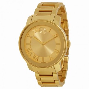 Movado Bold Champagne Dial Yellow Gold IP Steel Unisex Watch 3600197