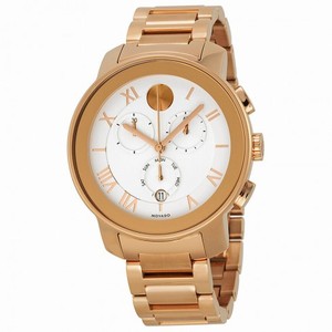 Movado Bold Chronograph White Dial Rose Gold PVD Unisex Watch 3600207