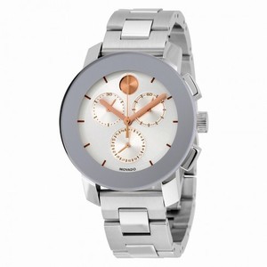 Movado Bold Chronograph Silver Sunray Dial Unisex Watch 3600356