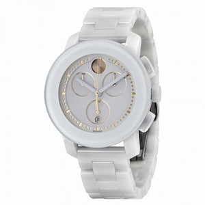 Movado Bold Chronograph White Ceramic Ladies Watch 3600187