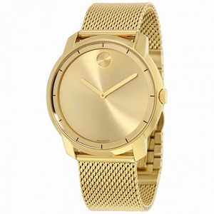 Movado Bold Gold Dial Gold Tone Mesh Men's Watch 3600373
