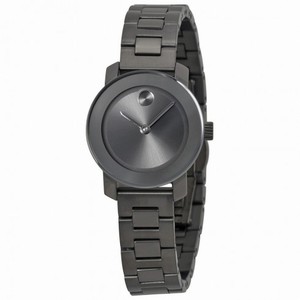 Movado Bold Grey Dial Gunmetal Ion-plated Ladies Watch 3600236