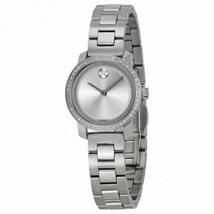 Movado Bold Silver Dial Stainless Steel Diamond Ladies Watch 3600214