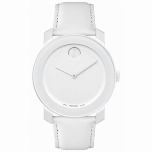 Movado Bold White Dial White Leather Unisex Watch 3600024