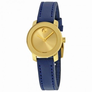 Movado Bold Yellow Gold-Tone Sunray Dial Ladies Watch 3600330