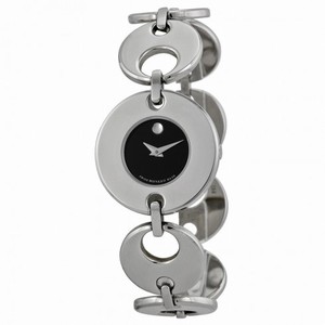 Movado Buleto Black Dial Stainless Steel Ladies Watch 0605918