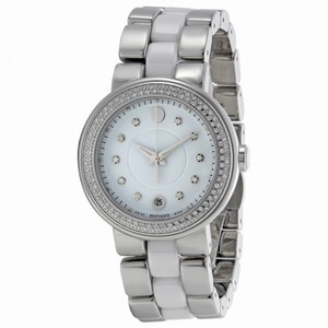 Movado Cerena Diamond White Ceramic and Stainless Steel Ladies Watch 0606625