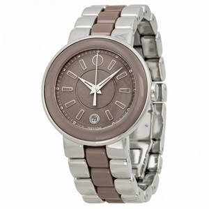 Movado Cerena Smoky Lilac Dial Stainless Steel and Ceramic Ladies Watch 0606553