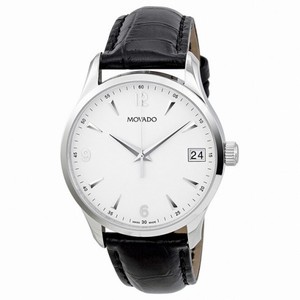 Movado Circa White Dial Leather Men's Watch 0606569