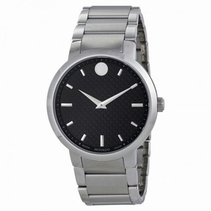 Movado Gravity Black Carbon Fiber Dial Stainless Steel Men's Watch 0606838