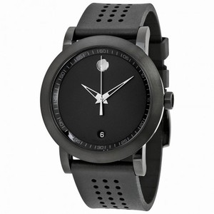 Movado Museum Black Dial Rubber Strap Men's Watch 0607038