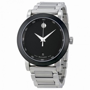 Movado Museum Black Dial Stainless Steel Men's Watch 0606604