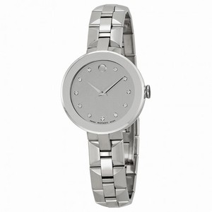 Movado Sapphire Silver Dial Stainless Steel Ladies Watch 0606814