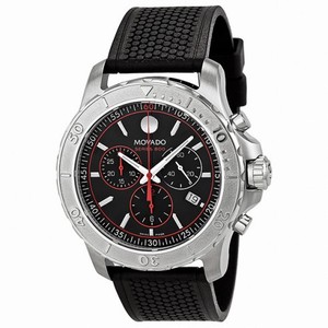 Movado Series 800 Chronograph Black Dial Black Rubber Men's Watch 2600112