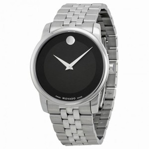 Movado Stainless Steel Black Museum Dial Men's Watch 0606504
