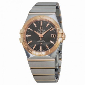 Omega Constellation Automatic Grey Dial Steel and 18kt Rose Gold Men's Watch 12320352006002