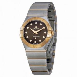 Omega Constellation Brown Dial Stainless Steel and Rose Gold Ladies Watch 123.20.27.60.63.001