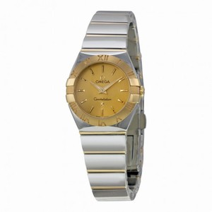 Omega Constellation Champagne Dial Yellow Gold and Stainless Steel Ladies Watch 12320246008002