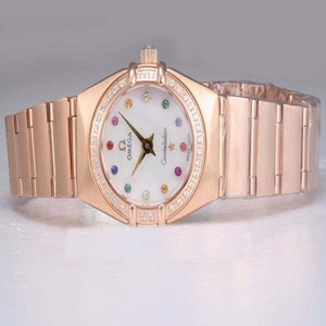 Omega Constellation Chronometer 1160.75.00 Round Rose Gold Case White Dial Watch