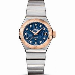 Omega Constellation Co-Axial Blue Diamond Dial Ladies Watch 123.20.27.20.53.001