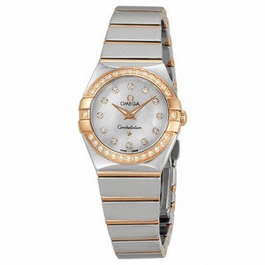 Omega Constellation Diamond Mother of Pearl Dial Polished Steel Ladies Watch 12325246055005