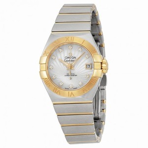 Omega Constellation Mother of Pearl Diamond Dial Steel and 18kt Yellow Gold Ladies Watch 12320272055002