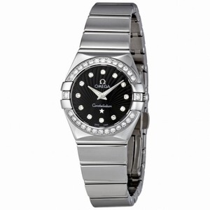 Omega Constellation Polished Quartz Black Dial Ladies  Watch 12315246051002