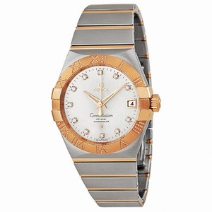 Omega Constellation Silver Dial Rose Gold and Steel Diamond Men's Watch 12325382152003