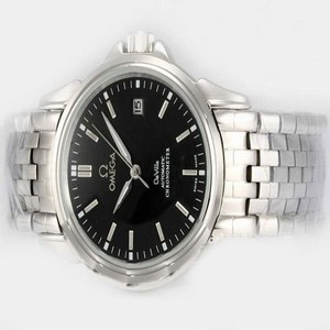 Omega De Ville Co-Axial Chronometer 4531.51.00 Black Dial Round White Stainless Steel Strap Watch