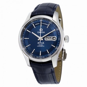Omega De Ville Hour Vision Blue Dial Blue Leather Strap Men's Watch OM43133412203001