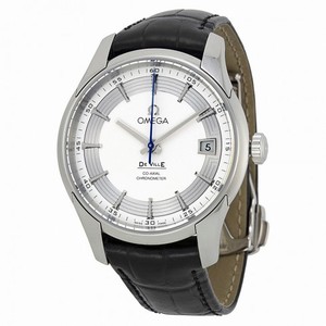 Omega De Ville Hour Vision Silver Dial Black Leather Men's Watch 43133412102001