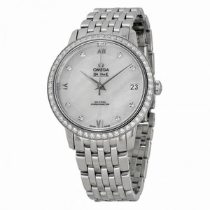 Omega De Ville Mother of Pearl Dial Diamond Stainless Steel Ladies Watch 42415332055001