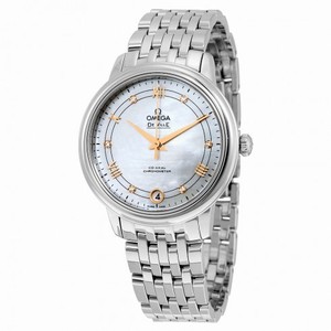 Omega De Ville Mother of Pearl Diamond Stainless Steel Ladies Watch 424.10.33.20.55.002