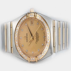 Omega De Ville Prestige Automatic 413.25.37.20.58.001 Diamond Bezel Yellow Dial Automatic Watch