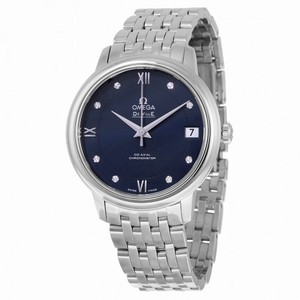 Omega De Ville Prestige Blue Diamond Dial Stainless Steel Automatic Ladies Watch 424.10.33.20.53.001