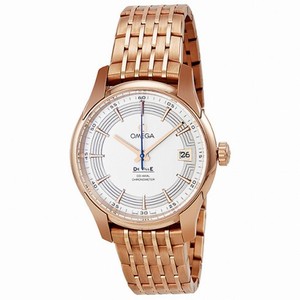 Omega DeVille Hour Vision Silver Dial 18kt Rose Gold Men's Watch 431.60.41.21.02.001