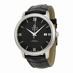 Omega DeVille Prestige Automatic Black Dial Black Leather Men's Watch 424.13.40.20.01.001