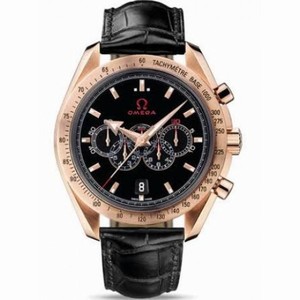 Omega Olympic Automatic Chronograph Black Dial18kt Rose Gold Men's Watch 32153445201001