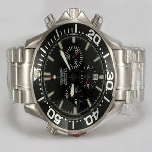Omega Seamaster 300 M Chrono Diver 2594.52.00 Round Black Dial Silver Stainless Steel Strap Watch