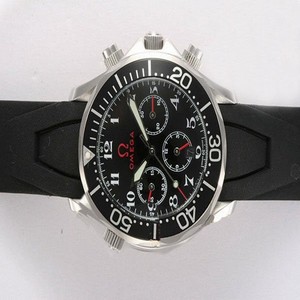 Omega Seamaster 300 M Chrono Diver 2894.52.91 Black Dial Round Black Rubber Strap Watch