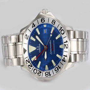 Omega Seamaster 300 M GMT 2538.20.00 Stainless Steel Bezel White Stainless Steel Strap Watch