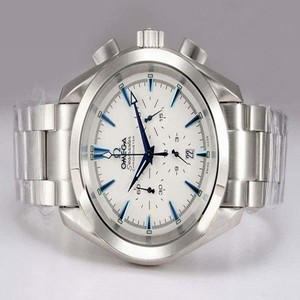 Omega Seamaster Aqua Terra Big Size Chronograph 2512.30.00 Round White Dial Watch