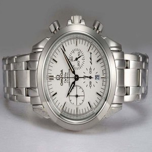 Omega Seamaster Aqua Terra Big Size Chronograph 2512.52.00 White Dial Round Quartz Chronograph Watch
