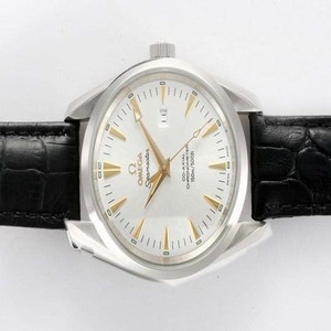 Omega Seamaster Aqua Terra Big Size Chronograph 2802.34.37 Black Ostrich Leather Strap 41mm Watch