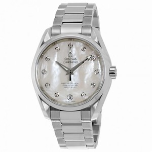 Omega Seamaster Aqua Terra Mother of Pearl Diamond Dial Stainless Steel Automatic Ladies Watch 23110392155002