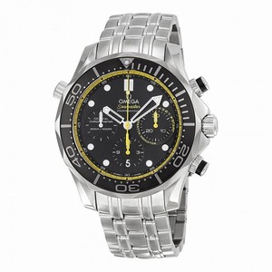 Omega Seamaster Diver  Co-axial Automatic Chronograph Black Dial Stainless Steel Men's Watch 21230445001002