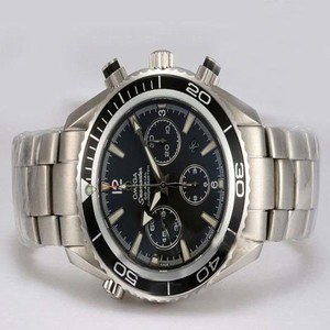 Omega Seamaster Planet Ocean Chrono 2210.50.00 Mens Round White Stainless Steel Strap Watch