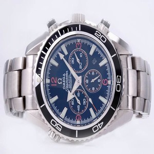 Omega Seamaster Planet Ocean Chrono 2210.50.00 Midsize Round Silver Stainless Steel Strap Watch