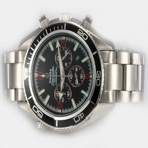 Omega Seamaster Planet Ocean Chrono 2210.51.00 Midsize Quartz Chronograph 45mm Watch